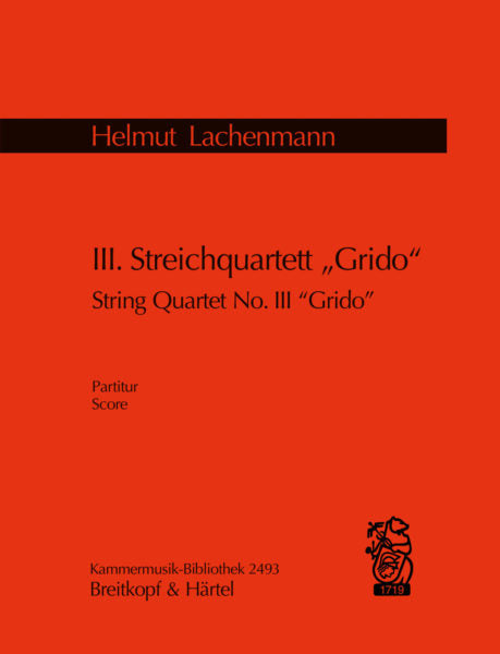 Lachenmann: String Quartet Nr. 3 Grido (Full Score)