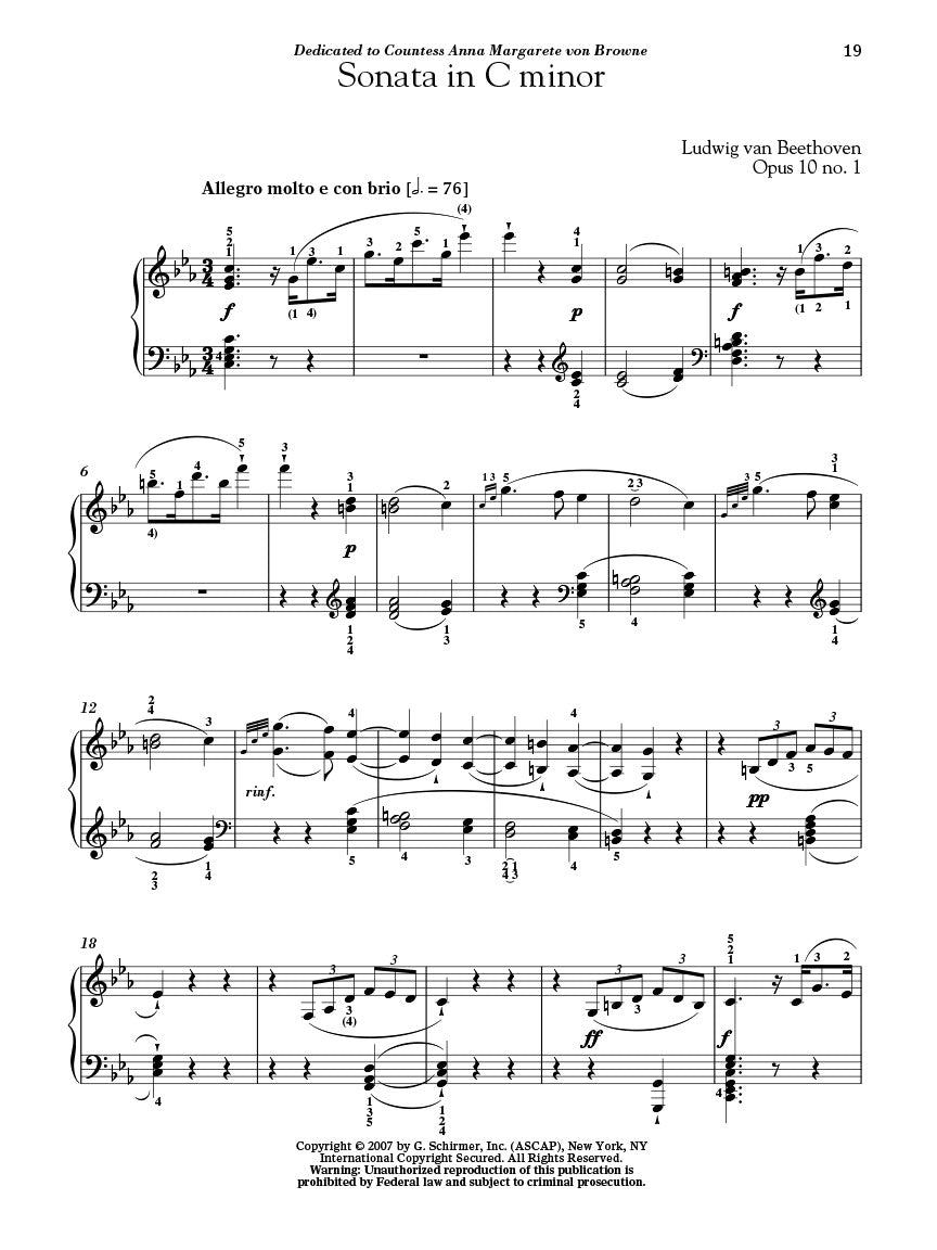 Beethoven - Six Selected Sonatas - Schirmer Performance Editions