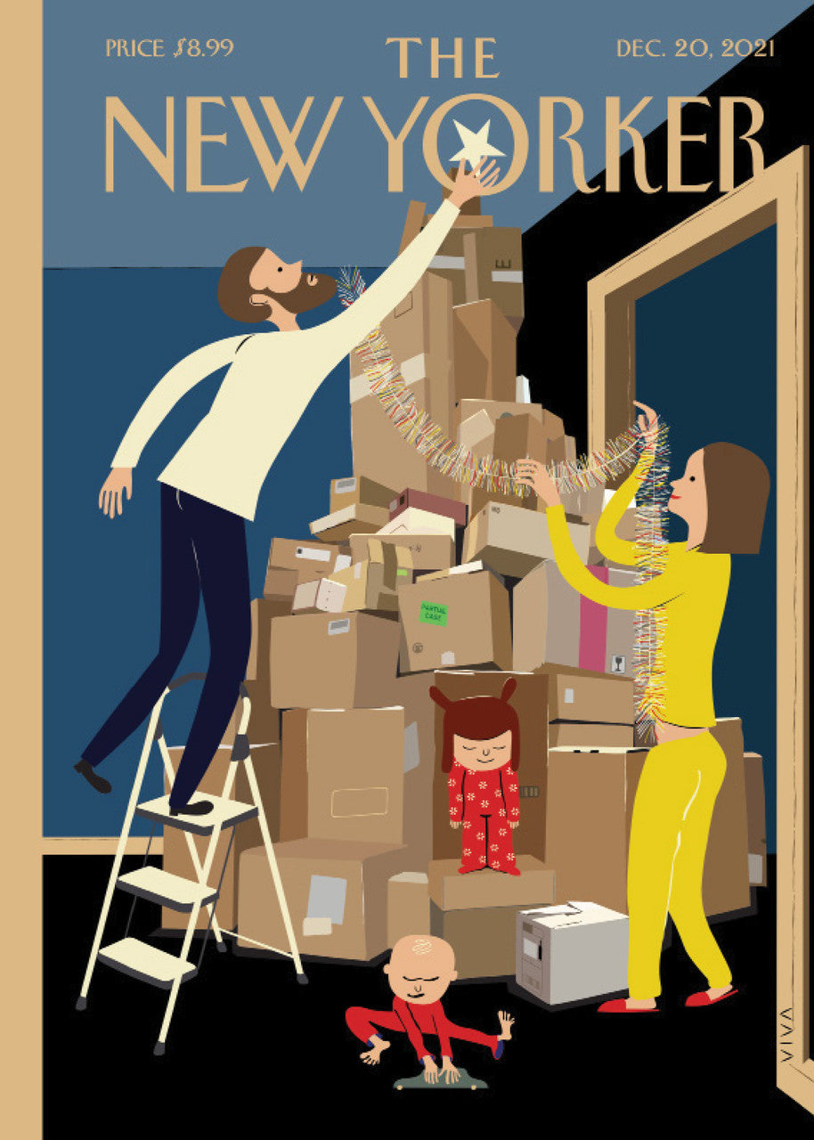 Card: Wrapping Up - New Yorker Cover (Inside: "Warm Wishes this Holiday Season")