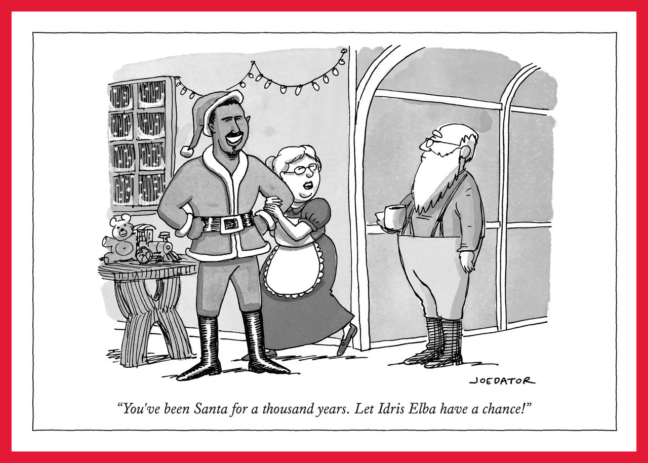 Card: Idris Elba Santa - New Yorker Card (Inside: "Merry Christmas and Happy New Year")