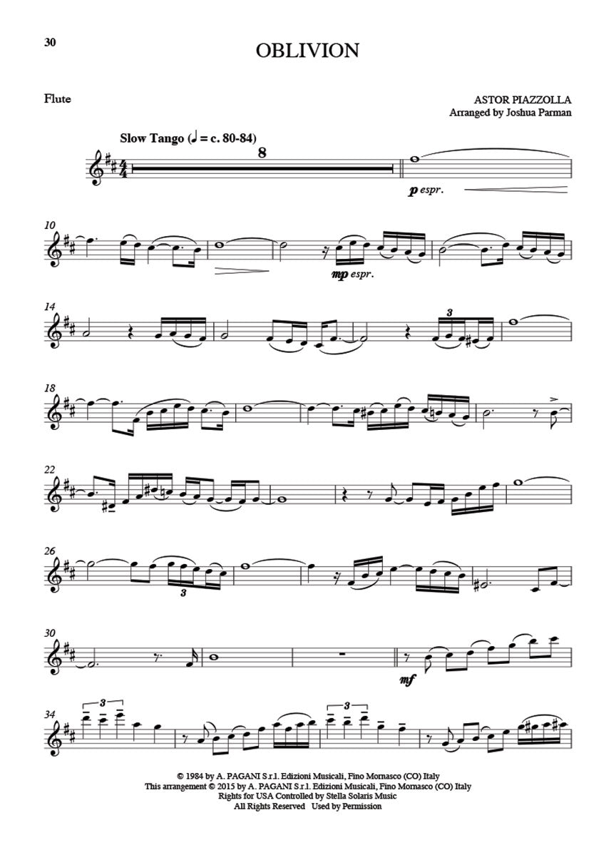 Piazzolla 25 Tangos for Flute and Piano