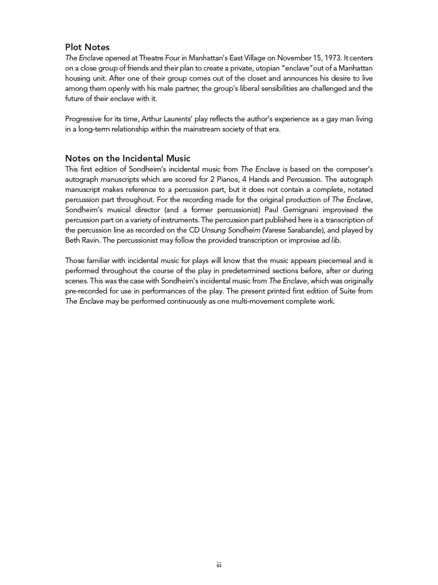 Enclave, The - Suite from - 2 Pianos, 4 Hands & Percussion