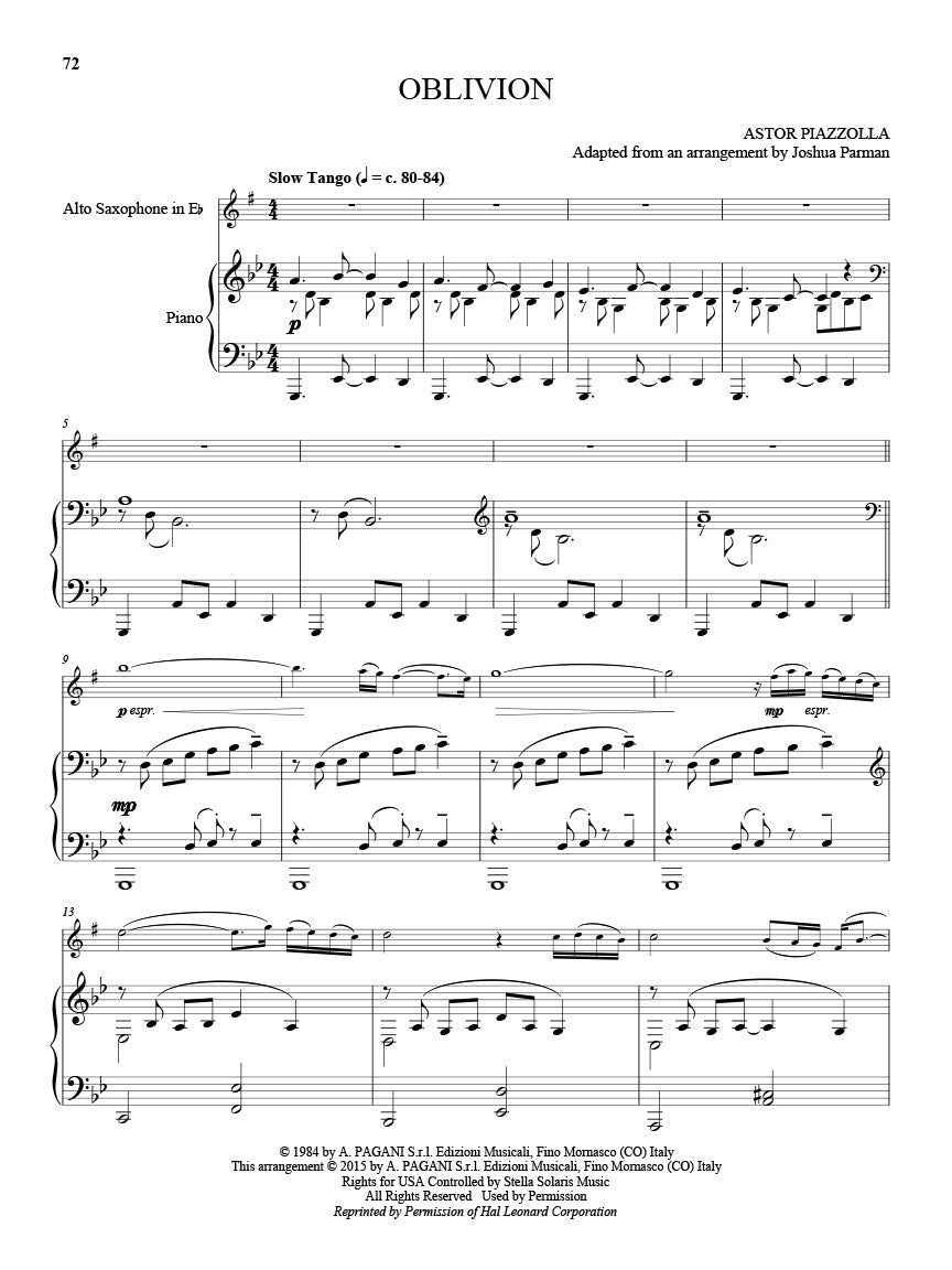 Piazzolla, Astor - 25 Tangos for Alto Saxophone and Piano