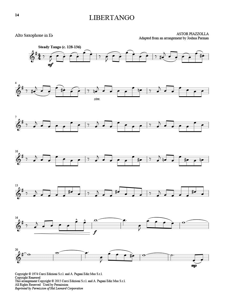 Piazzolla, Astor - 25 Tangos for Alto Saxophone and Piano