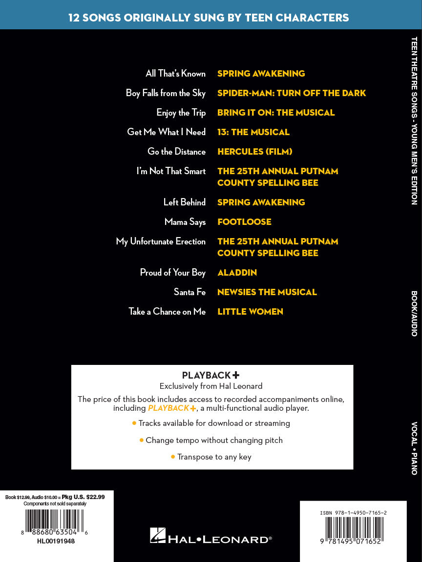 Teen Theatre Songs - Young Men's Edition