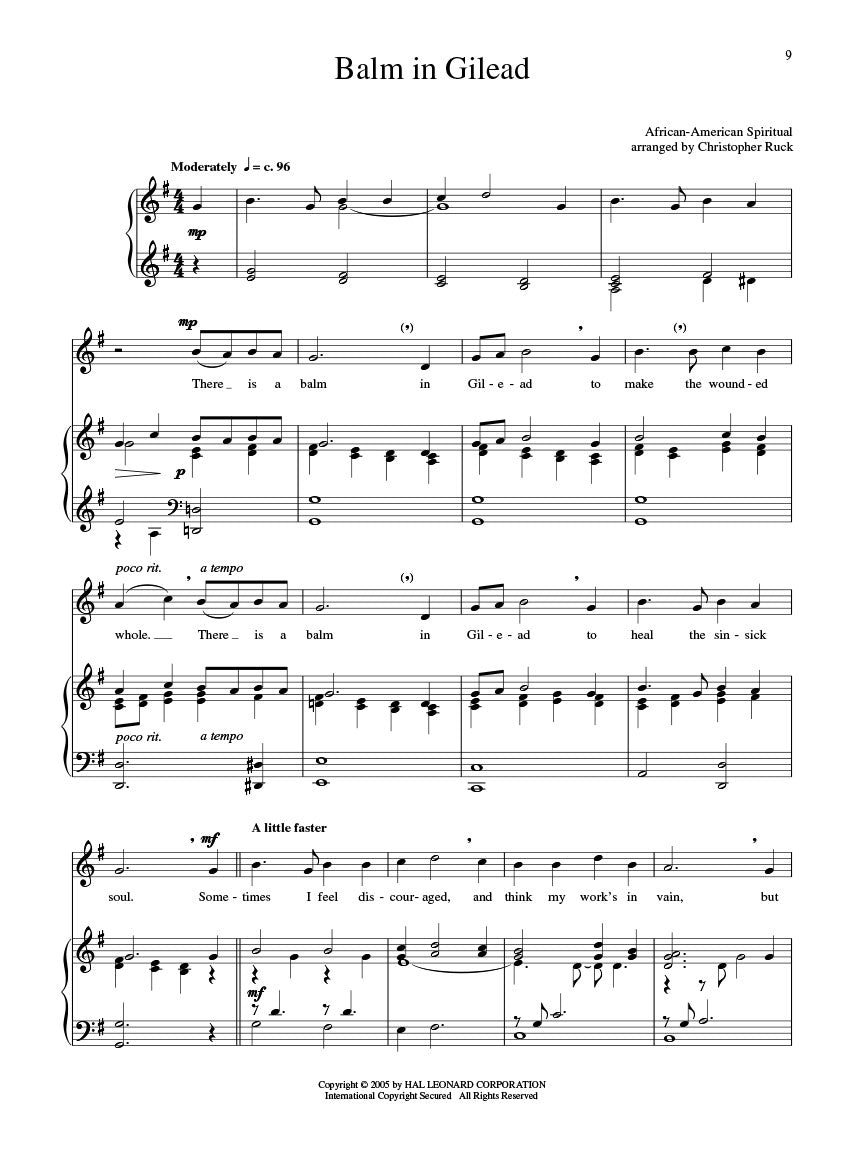 15 Easy Spiritual Arrangements for the Progressing Singer High Voice