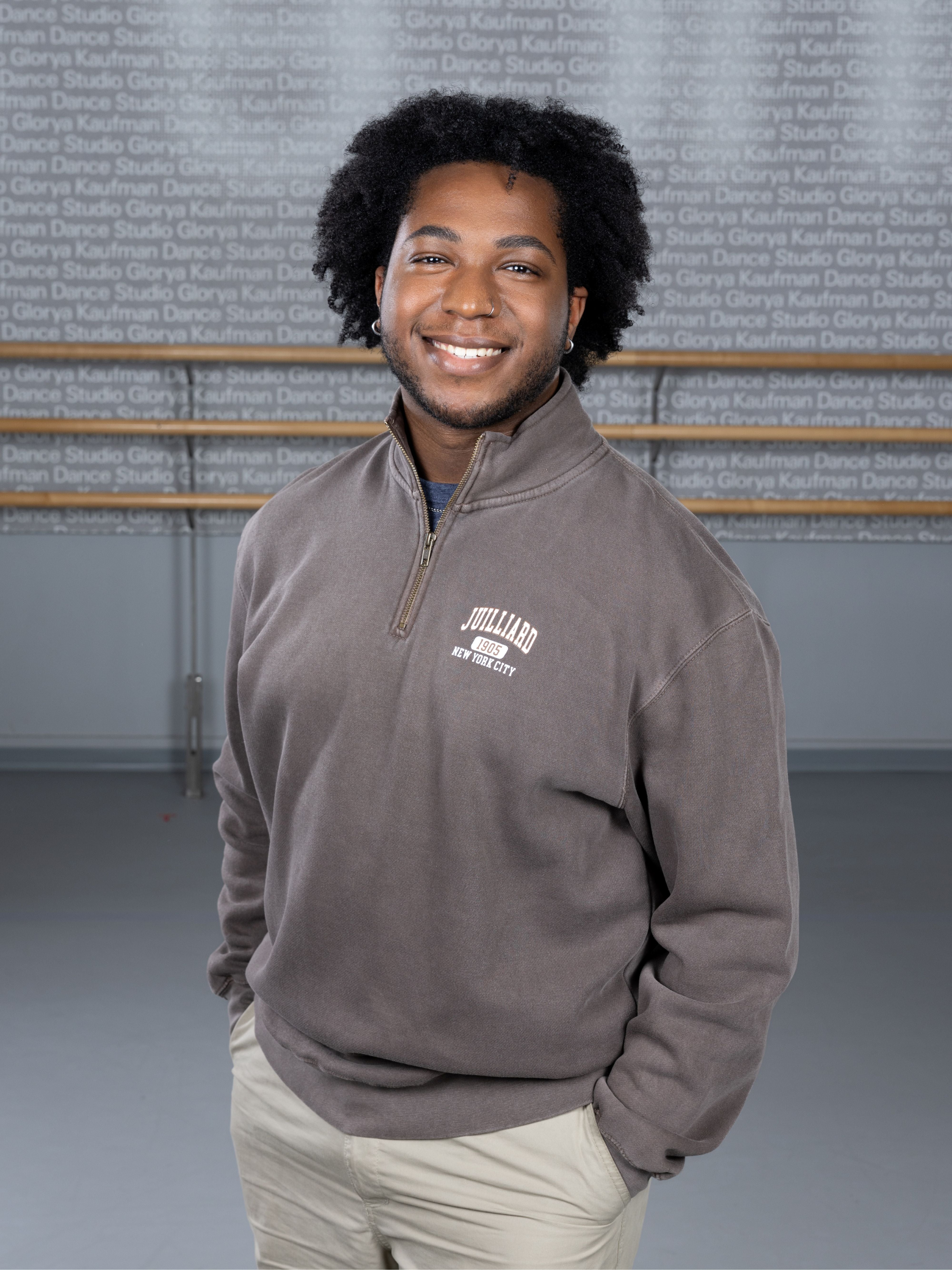 Clearance Sweatshirt: Pigment Dyed Quarter Zip / 1905 Juilliard logo