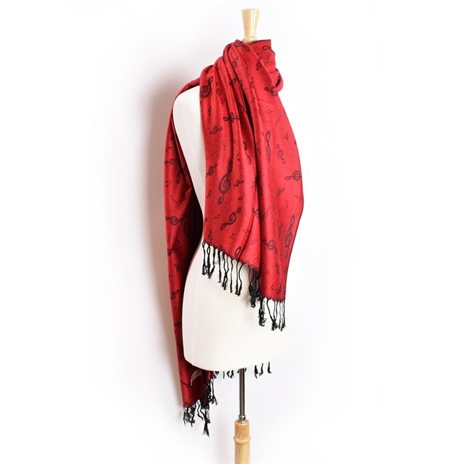 Scarf: Pashmina - Various Colors with Treble Clefs