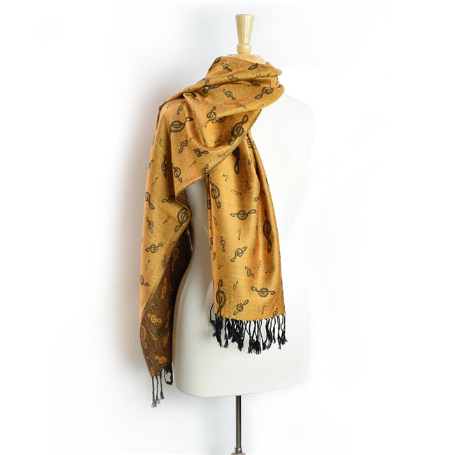 Scarf: Pashmina - Various Colors with Treble Clefs