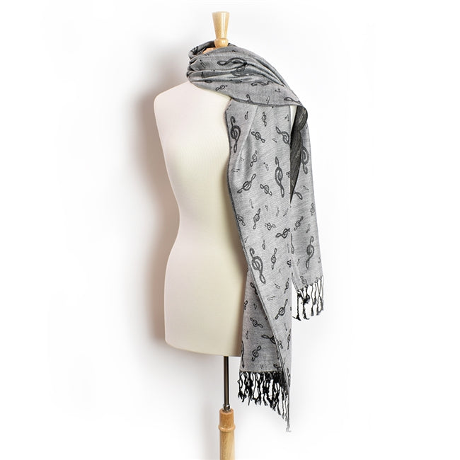 Scarf: Pashmina - Various Colors with Treble Clefs