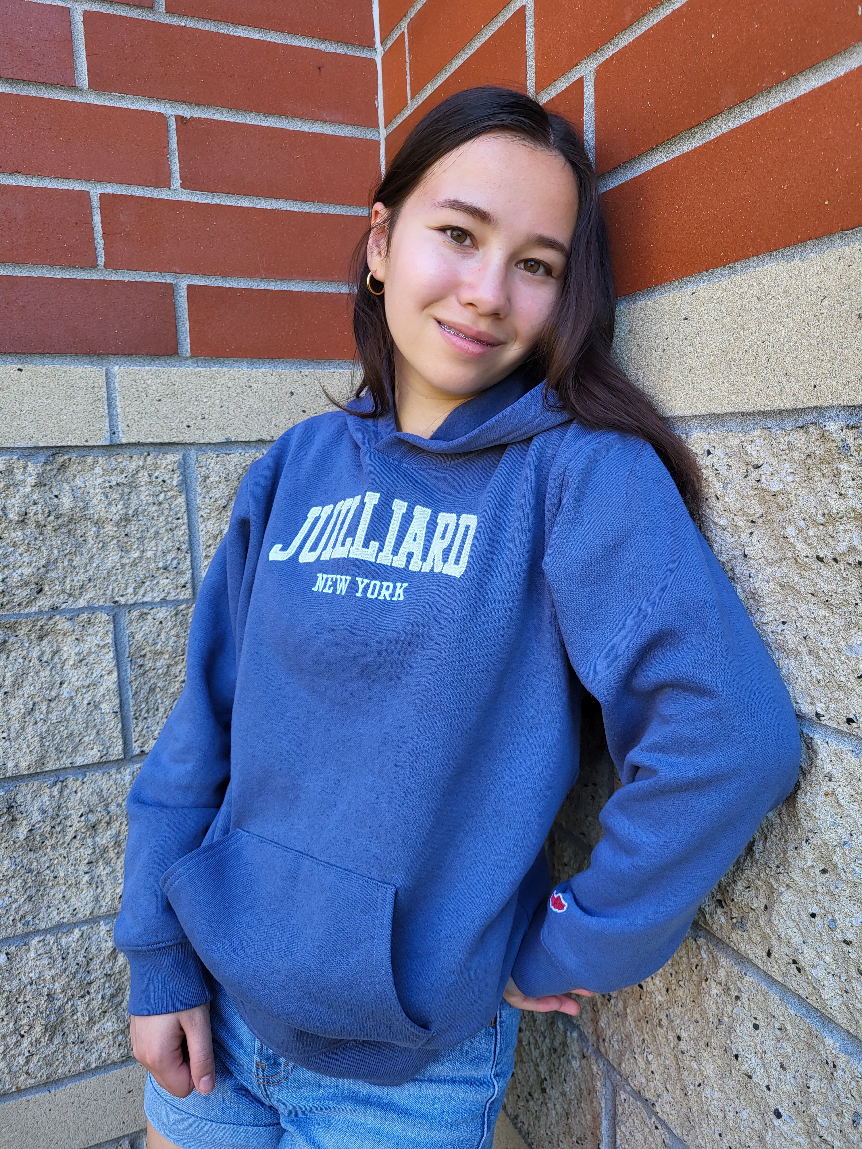 Sweatshirt: Juilliard New York Classic Hood YOUTH Gray/Denim