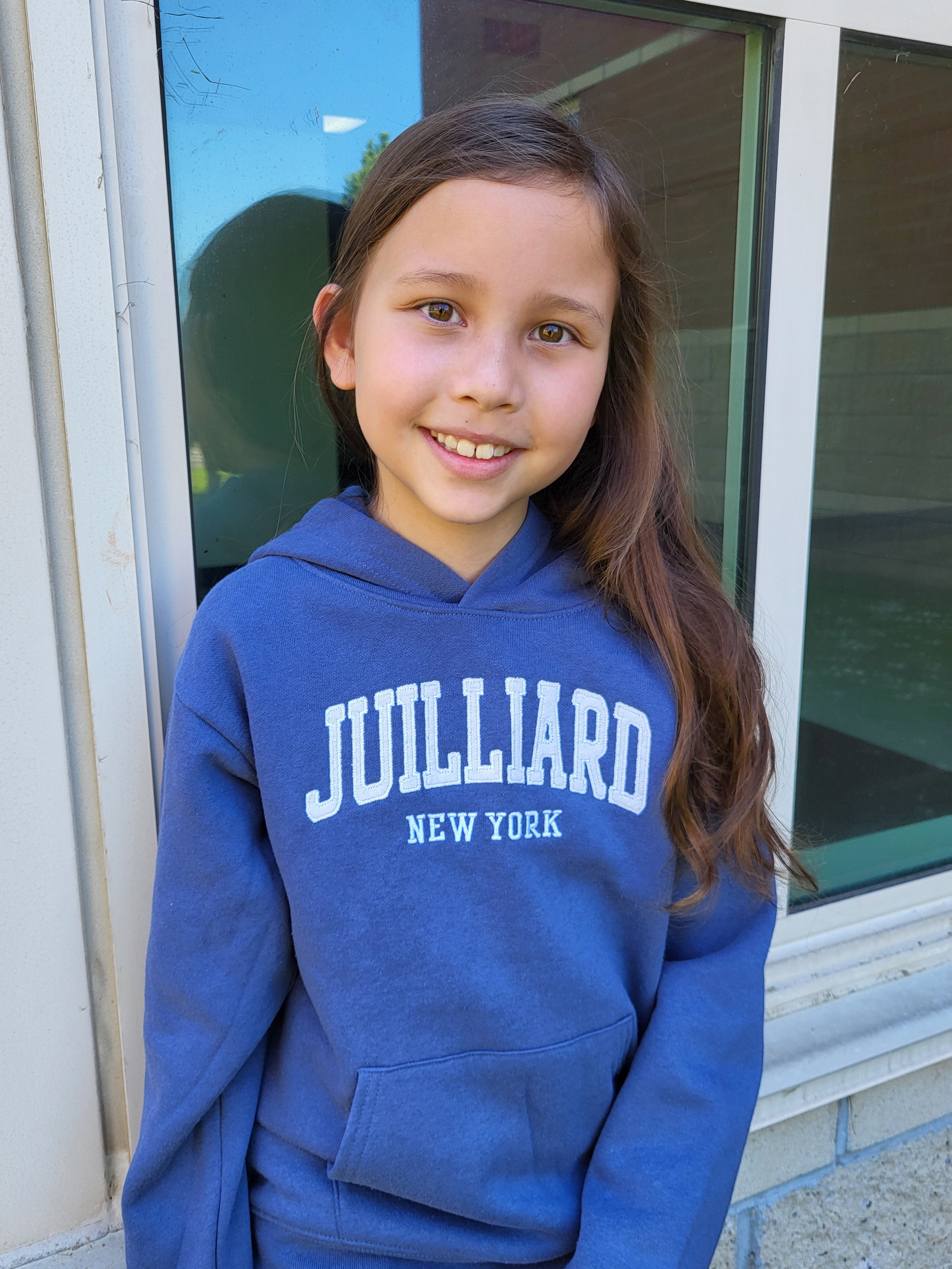 Sweatshirt: Juilliard New York Classic Hood YOUTH Gray/Denim