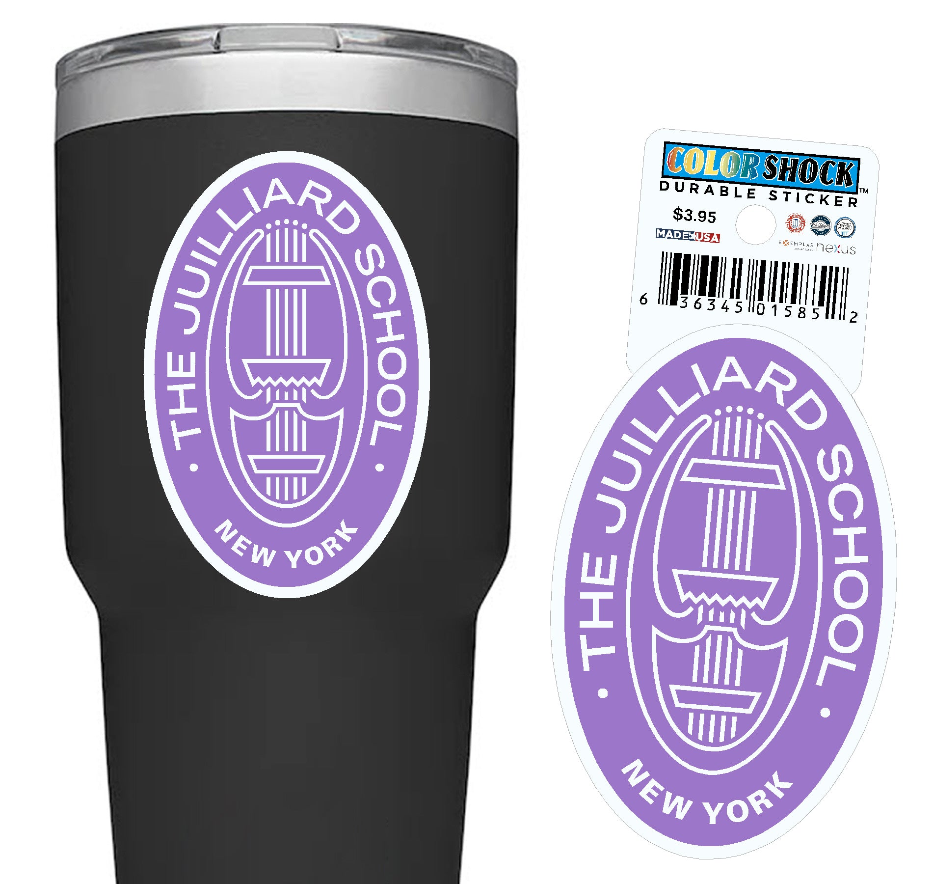 Decal: Juilliard Durable Seal Sticker (Solid Color background)