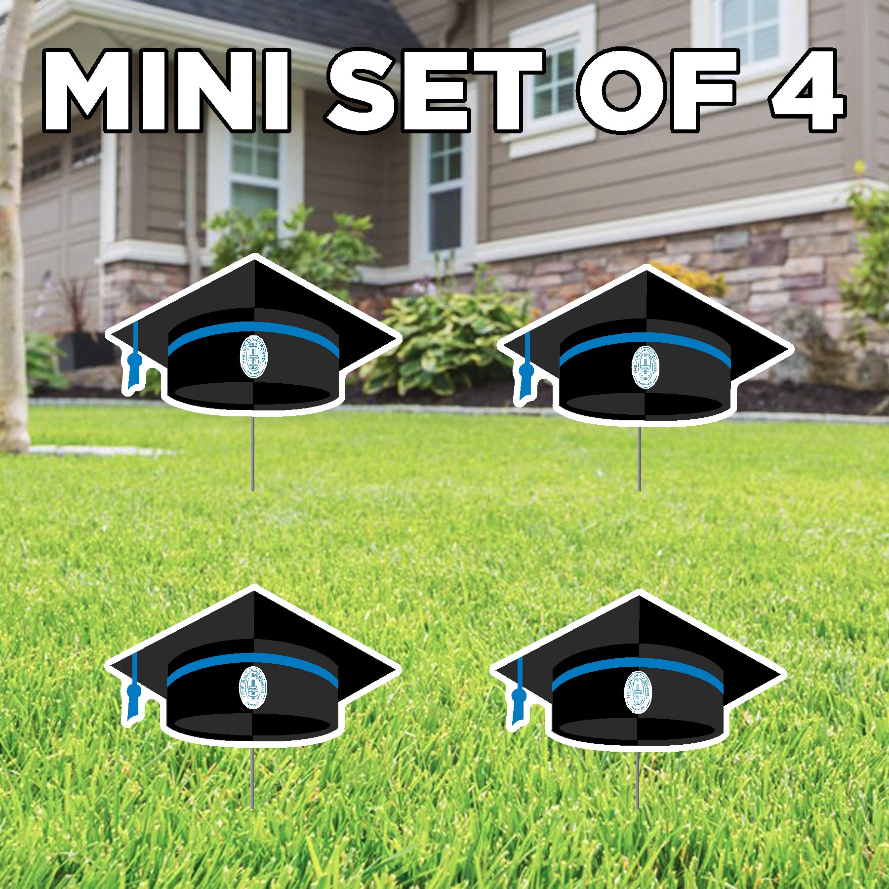 Lawn Sign: Mini Set of 4 Juilliard Graduation Caps