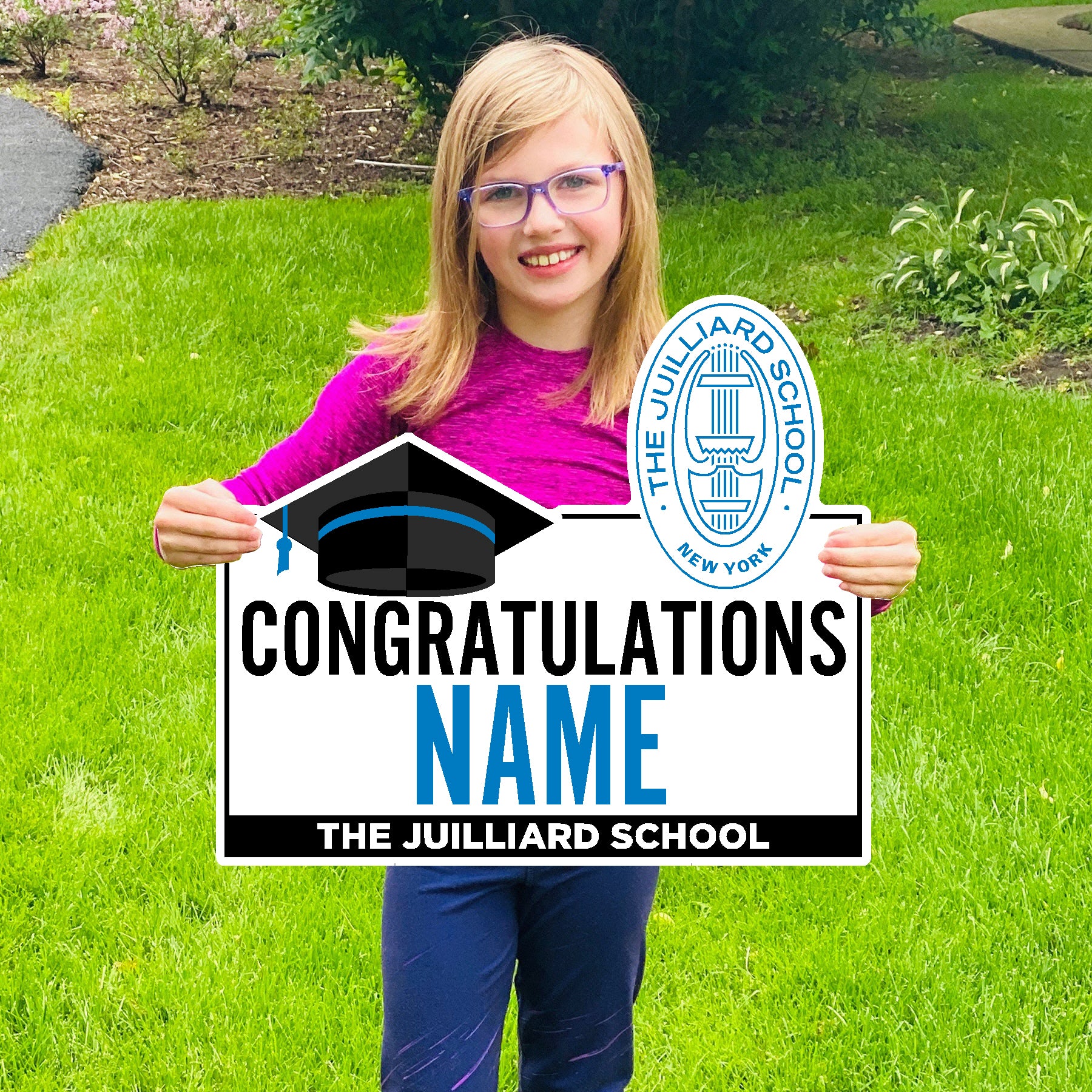 Lawn Sign: Congratulations (+Name) Juilliard Seal/Name