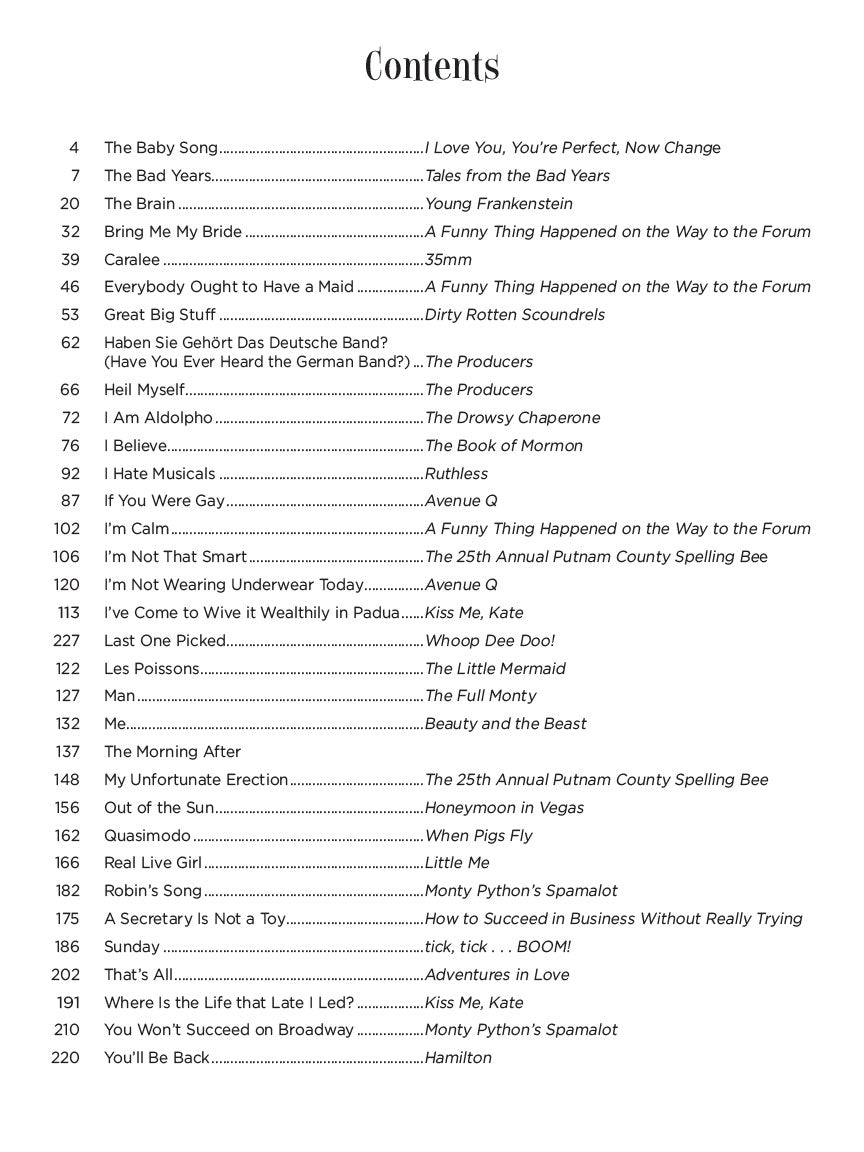 Theatre and Cabaret Comedy Songs