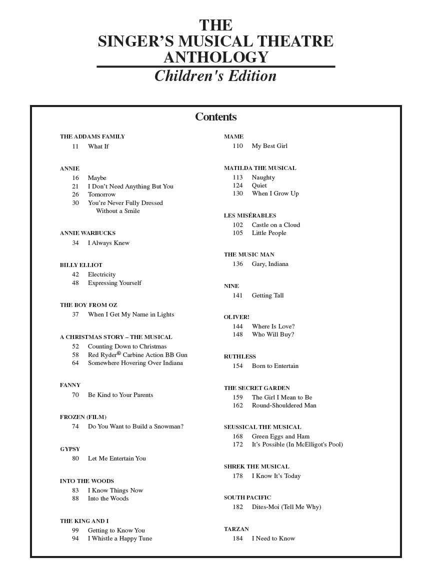 Singer's Musical Theatre Anthology - Children's Edition