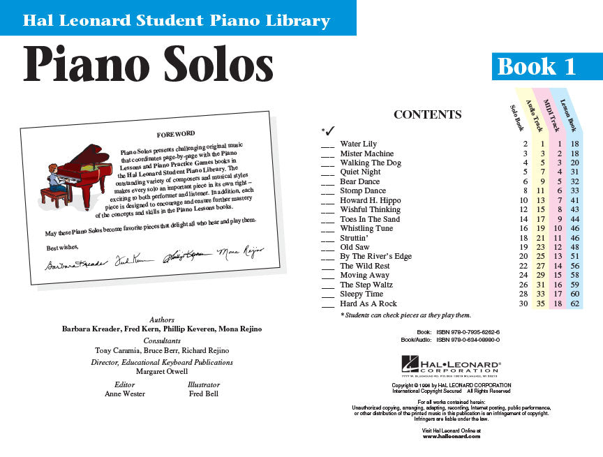 Piano Solos Book 1 - Hal Leonard Student Piano Library