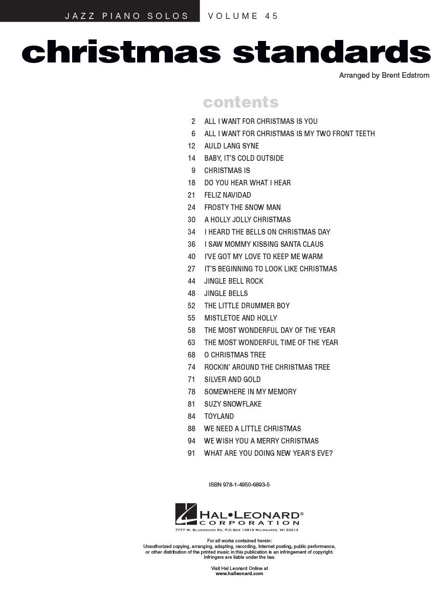 Christmas Standards - Jazz Piano Solos, Vol. 45