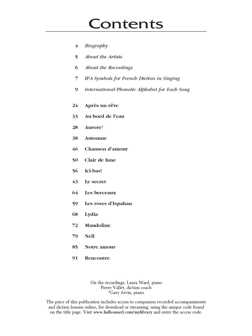 Fauré 15 Selected Songs Low Voice