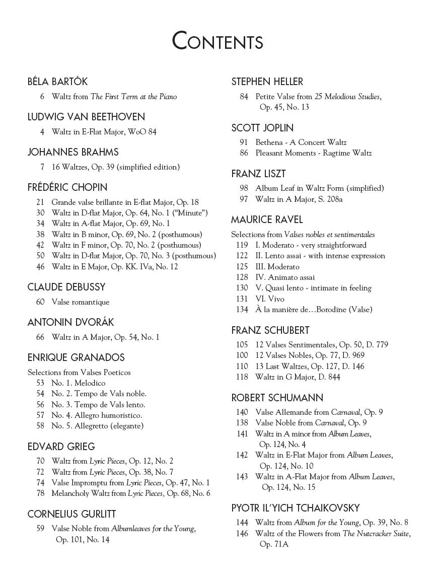 95 Waltzes by 16 Composers for Piano