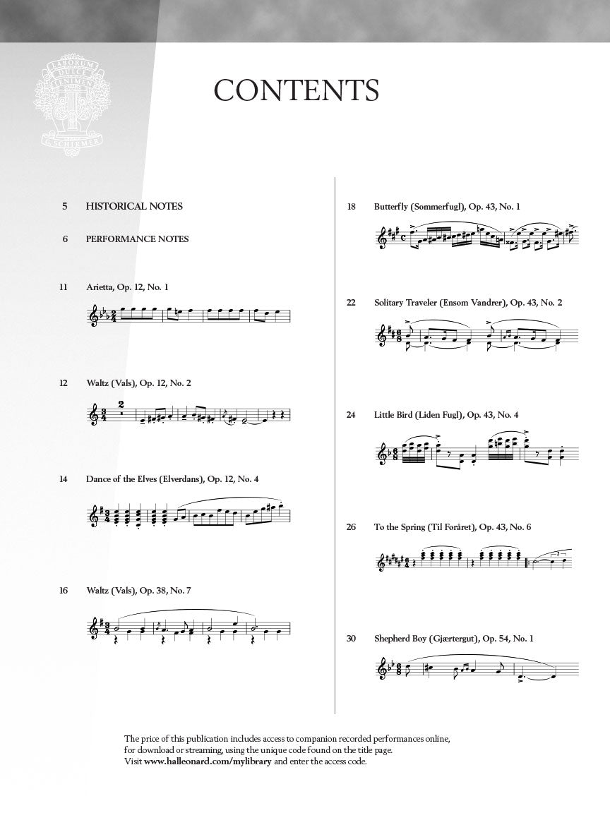 Grieg: Selected Lyric Pieces + Online Audio