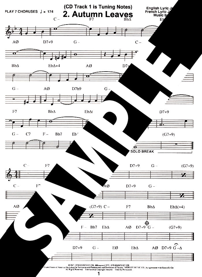 VOLUME 44 - AUTUMN LEAVES - Book/download audio tracks