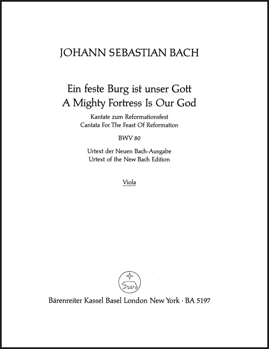 Bach: Ein feste Burg ist unser Gott, BWV 80 (Viola part)