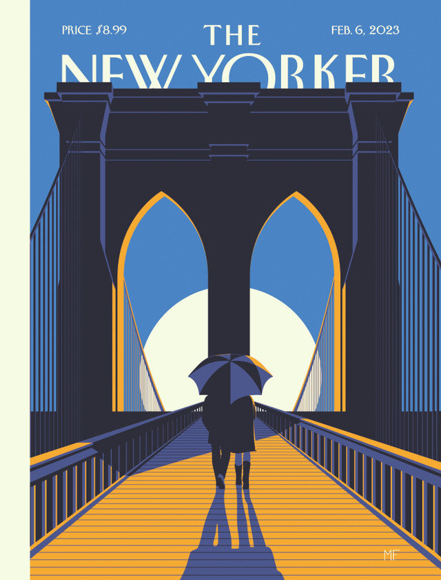 Card: Brooklyn Bridge Sunset - New Yorker (Blank Inside)