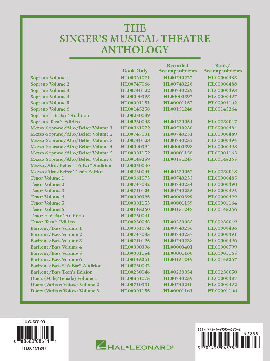 Singer's Musical Theatre Anthology Volume 6 Tenor Accompaniment CDs