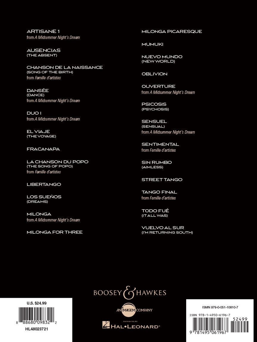 Piazzolla, Astor - 25 Tangos for Alto Saxophone and Piano