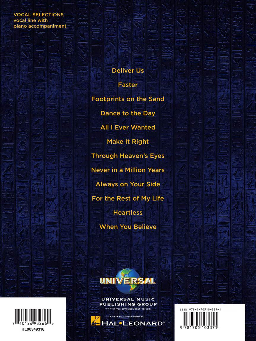 The Prince of Egypt Stage Musical – Vocal Selections