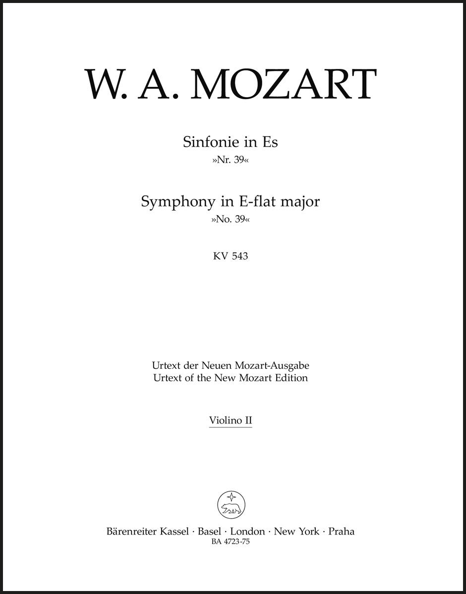 Mozart: Symphony no. 39 in E-flat major K. 543 Violin 2