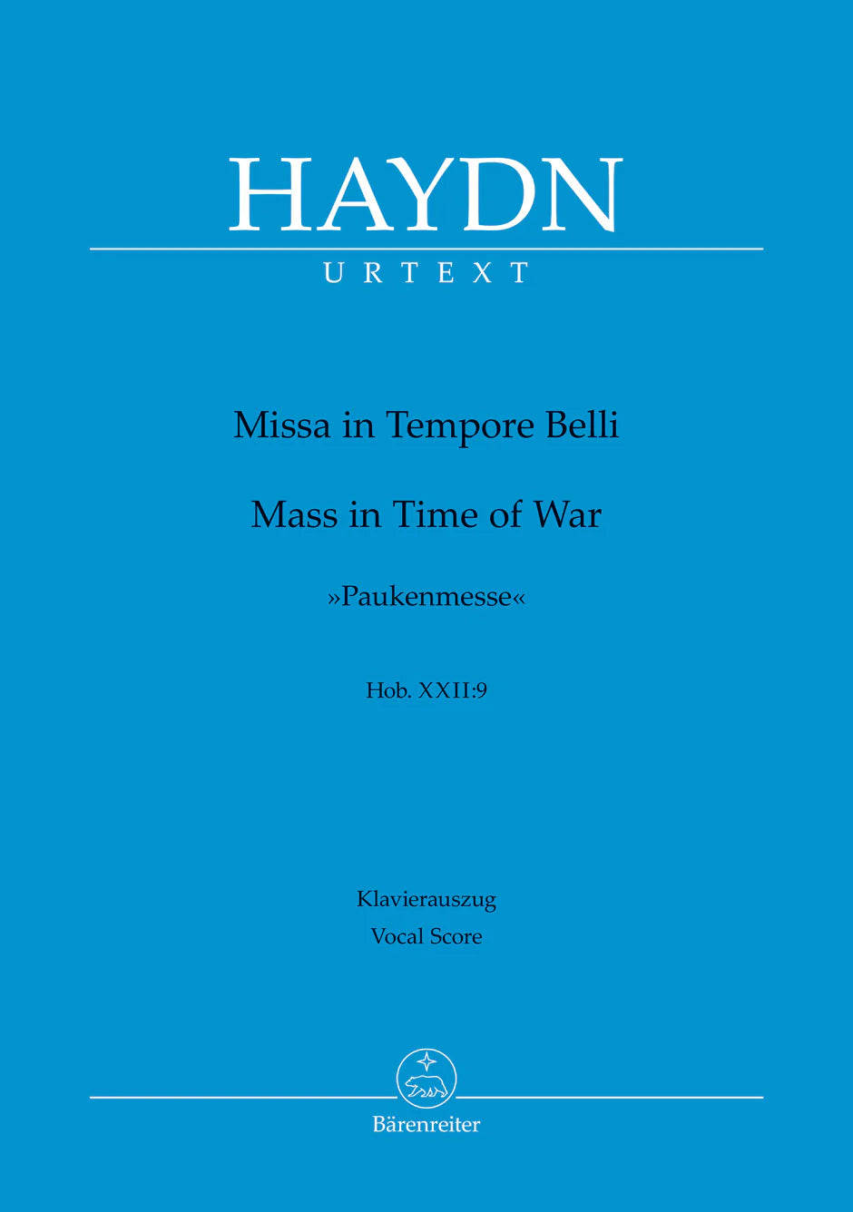 Haydn: Missa in Tempore Belli, Hob. XXII:9 (Vocal Score)