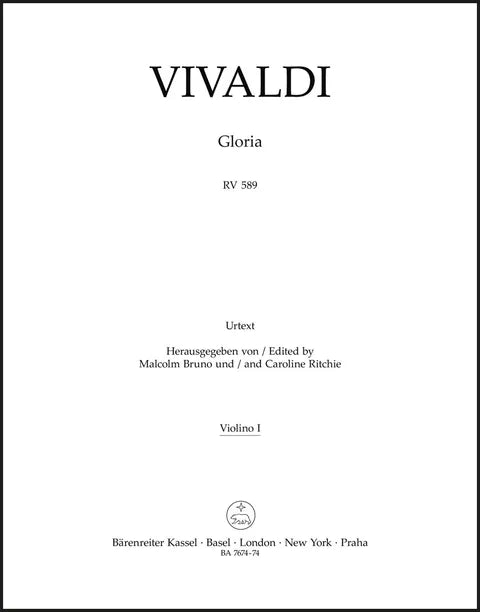 Vivaldi: Gloria RV 589 Violin 1 Part
