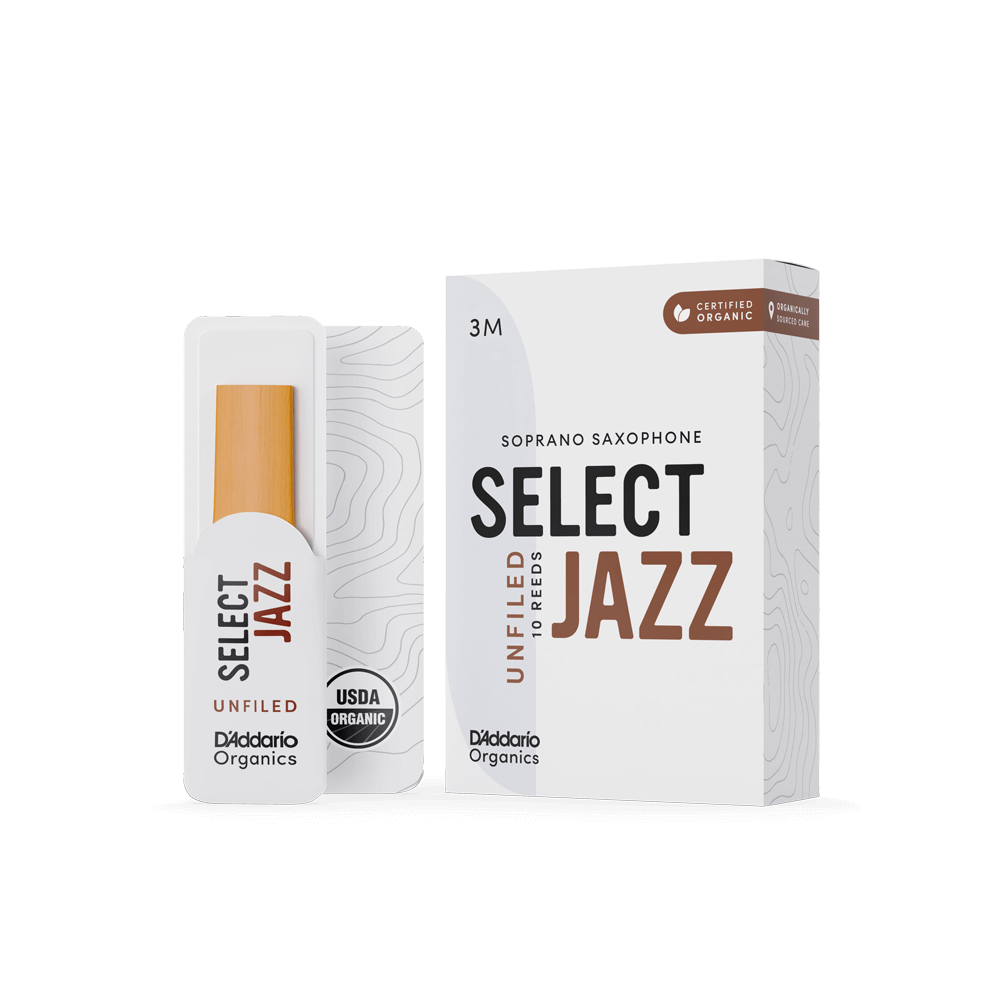 Reed: D'Addario Organic Select Jazz Soprano Saxophone, Unfiled (10 pk)