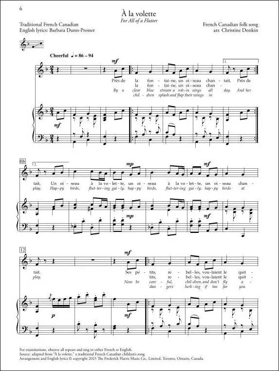 Voice Repertoire Level 1, 2025 Edition, The Royal Conservatory, V6R01, interior page