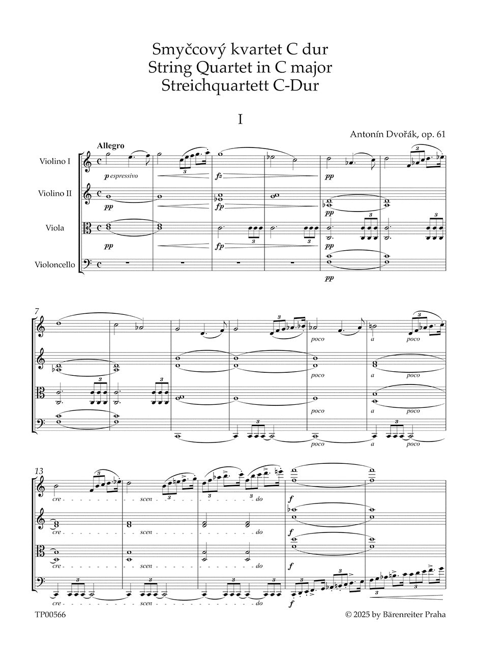 Dvořák: String Quartet no. 11 in C major op. 61