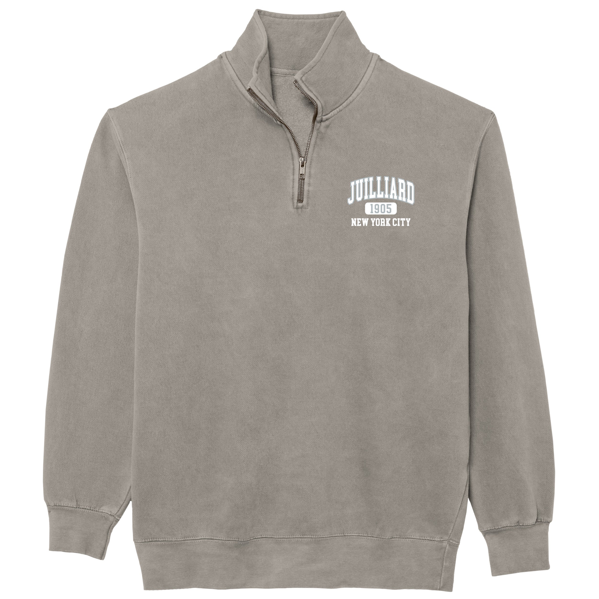 Clearance Sweatshirt: Pigment Dyed Quarter Zip / 1905 Juilliard logo
