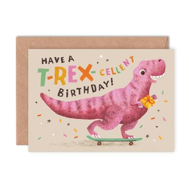 Card: T-REX-ELLENT Birthday (Blank Inside)