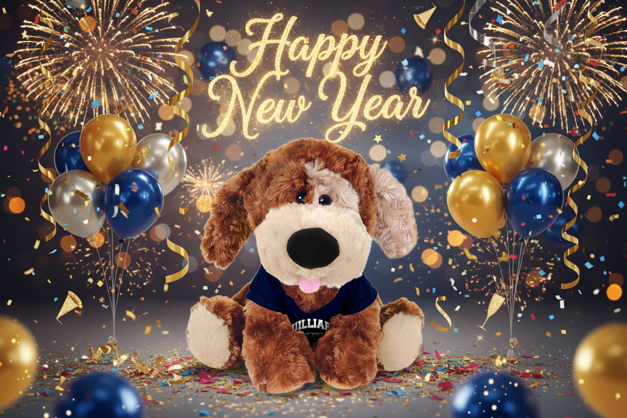 Dog: Plush Puppy Luke with Navy Juilliard T-Shirt