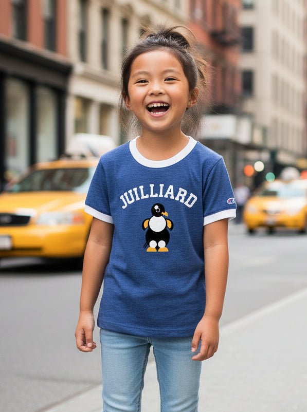 Clearance T-Shirt: Juilliard Penguin Ringer in Blue YOUTH