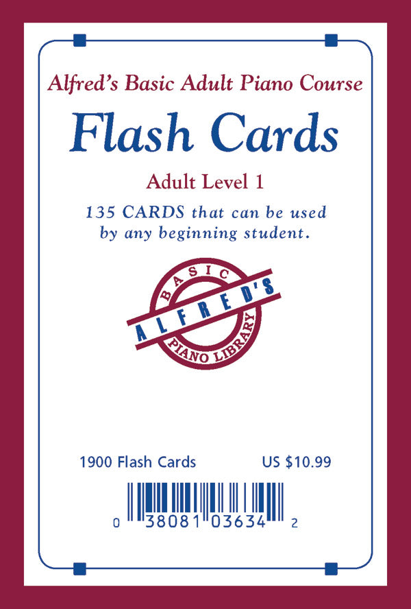 Alfred's Basic Adult Piano Course: Flash Cards, Level 1