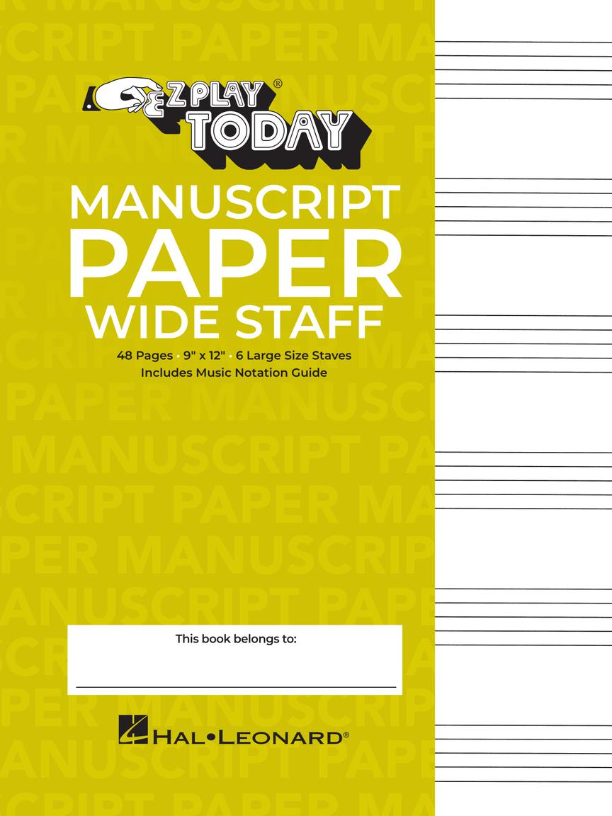 Manuscript Paper (Wide Staff) 'E-Z Play Today'