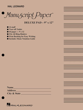 Hal Leonard Deluxe Manuscript Paper Pad