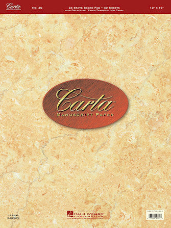 Carta No. 20 Professional Manuscript Paper