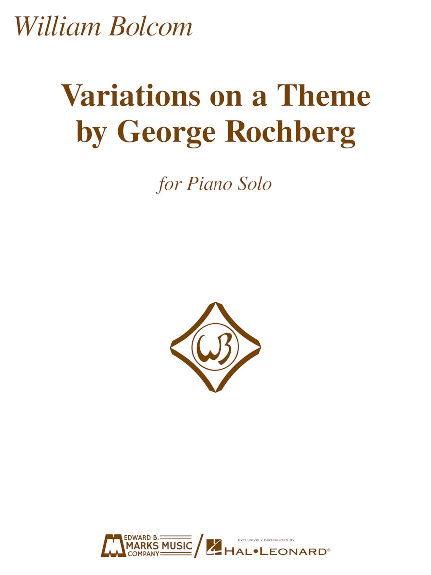 Bolcom Variations On A Theme by George Rochberg - Piano