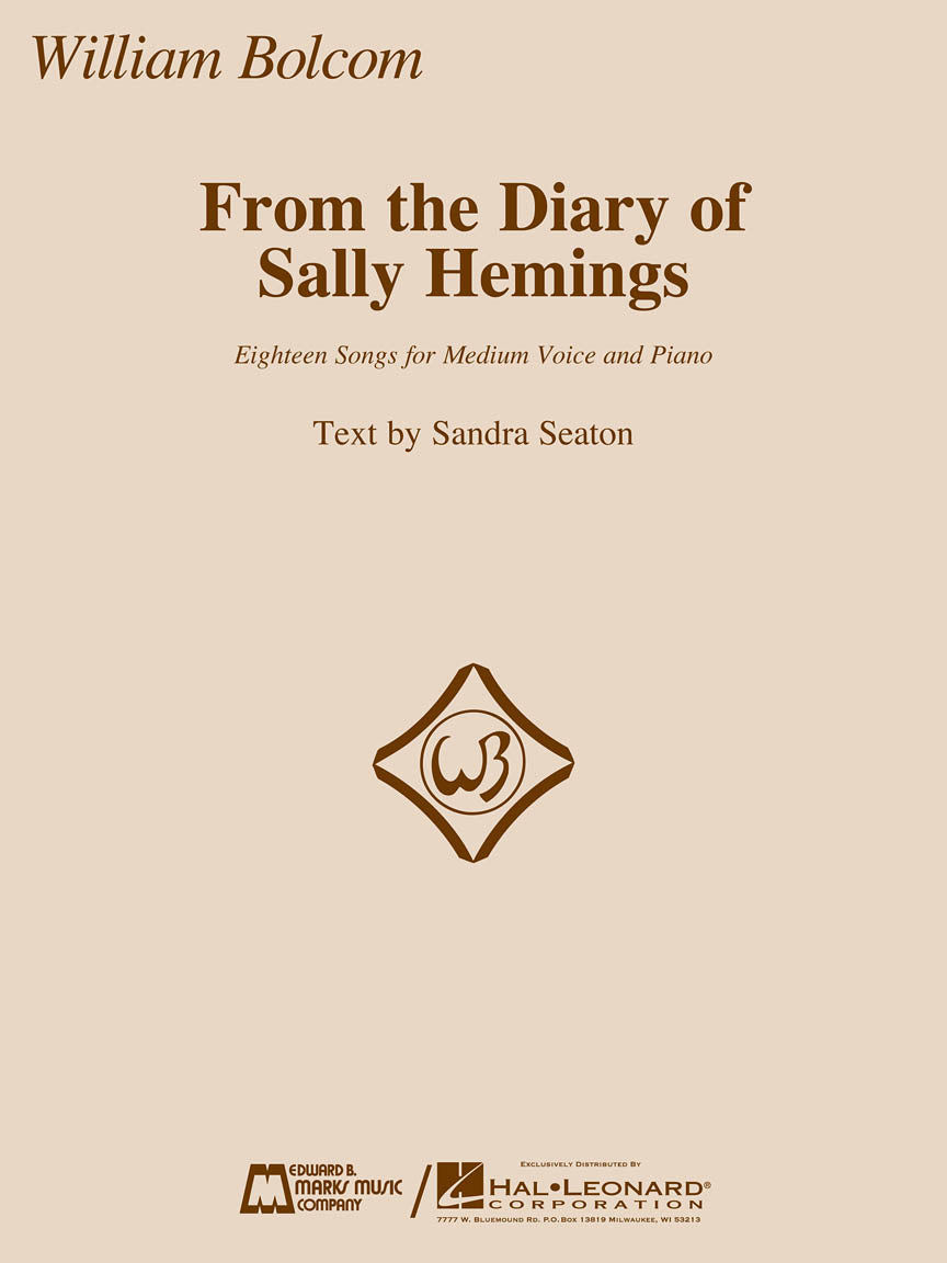 From the Diary of Sally Hemings - Medium Voice and Piano