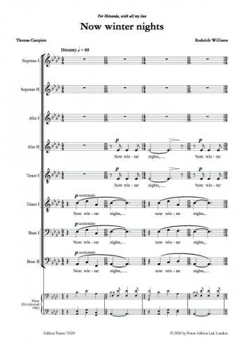 Williams Now winter nights for SSAATTBB Choir