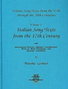 Italian Song Texts from the 17th Century Volume 1